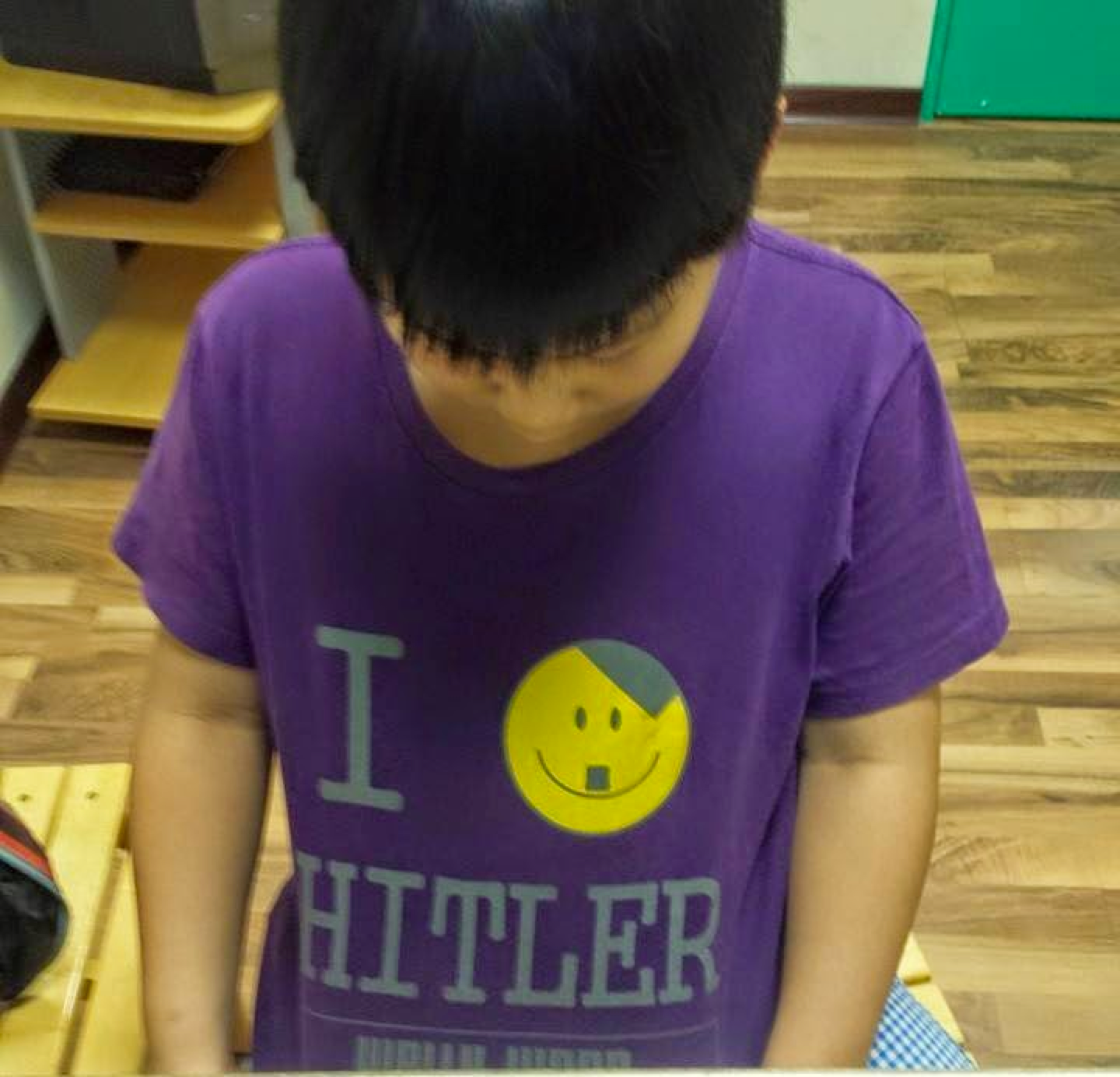kid with hitler t-shirt